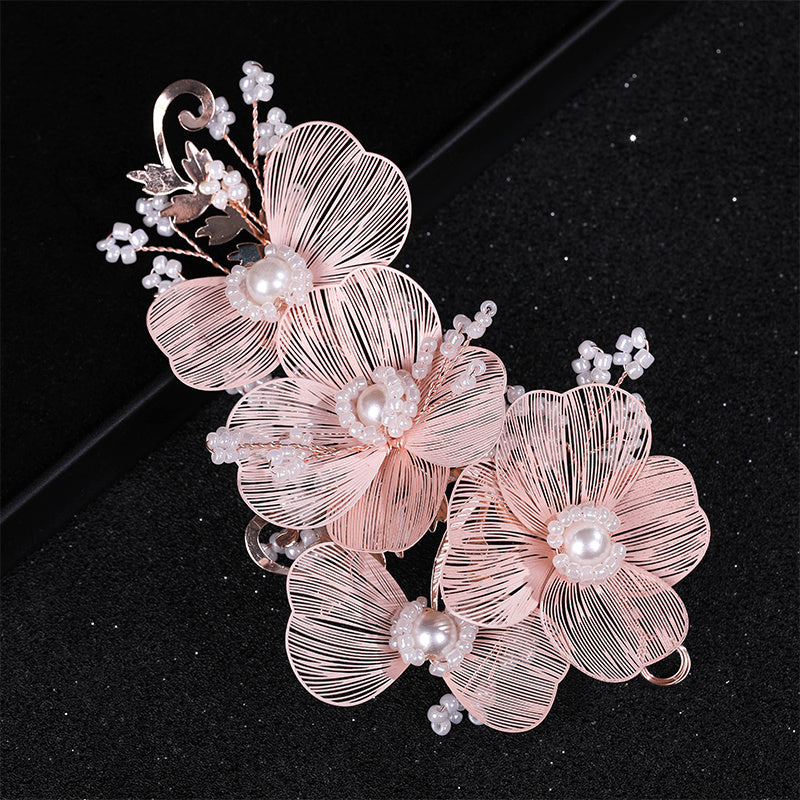 Bridal Wedding Headband Flower Faux Pearl Hairpin Hair Accessories