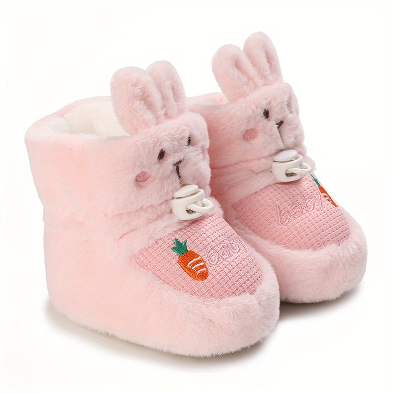 Baby Girls Soft Winter Boots - Cozy Fleece Lined Indoor Shoes
