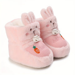 Baby Girls Soft Winter Boots - Cozy Fleece Lined Indoor Shoes