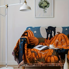 Vintage Halloween Sofa Blanket Cozy Knit Blankets for Autumn