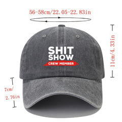 Adjustable Mens Soft Top Peaked Cap With SHIT SHOW Letter Printing