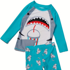 Boys Shark Outfit Long Sleeves Shirt & Shorts