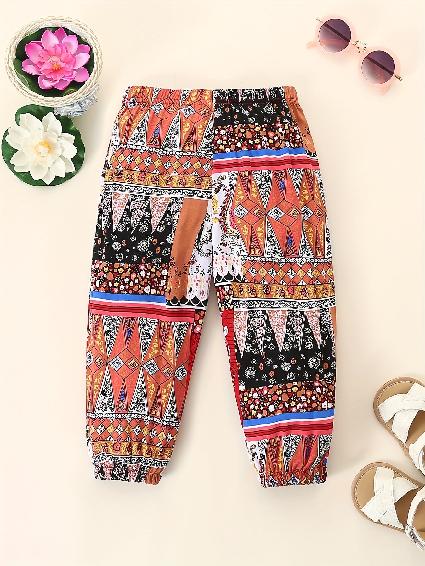 Girls Ethnic Style Summer Rayon Casual Ankle Pants