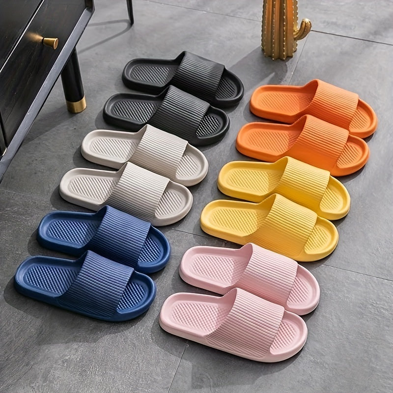 Women's Solid Slides Soft Sole Pillow Slides Lightweight Shower Shoes