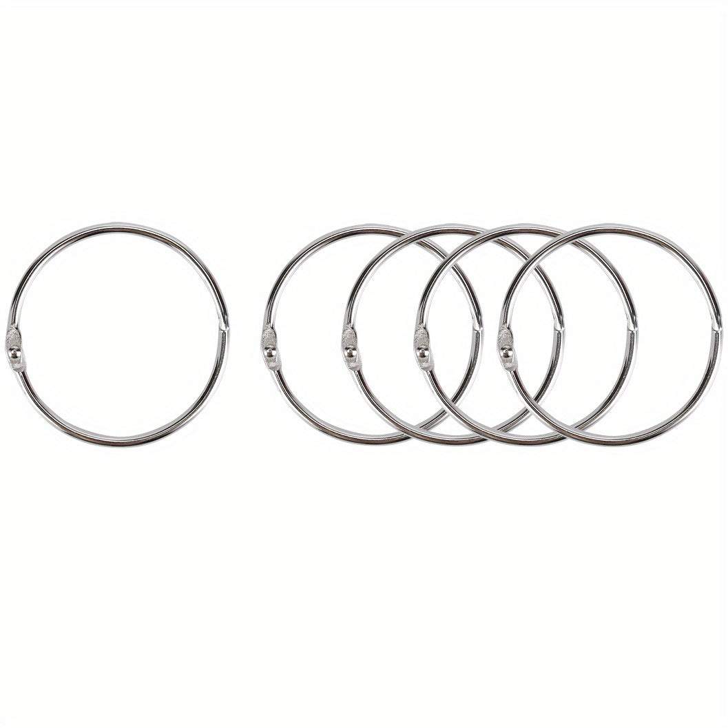 5 Packs 7.62 cm Loose Leaf Binder Rings Nickel Plated Steel