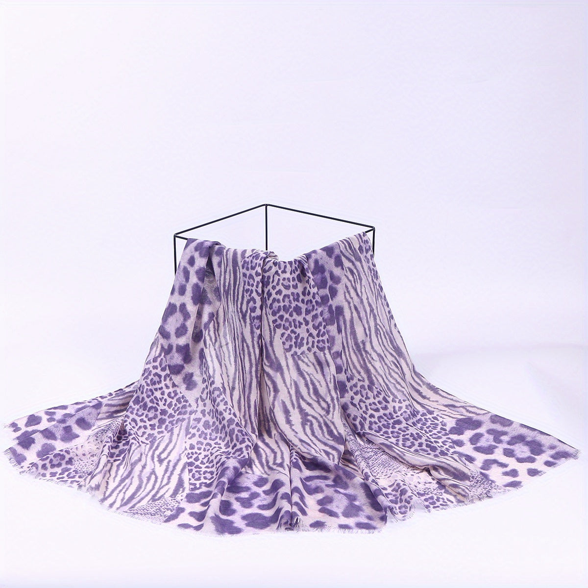 Leopard Print Voile Scarf Classic Shawl Casual Windproof Head Wrap Outdoor