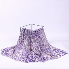 Leopard Print Voile Scarf Classic Shawl Casual Windproof Head Wrap Outdoor