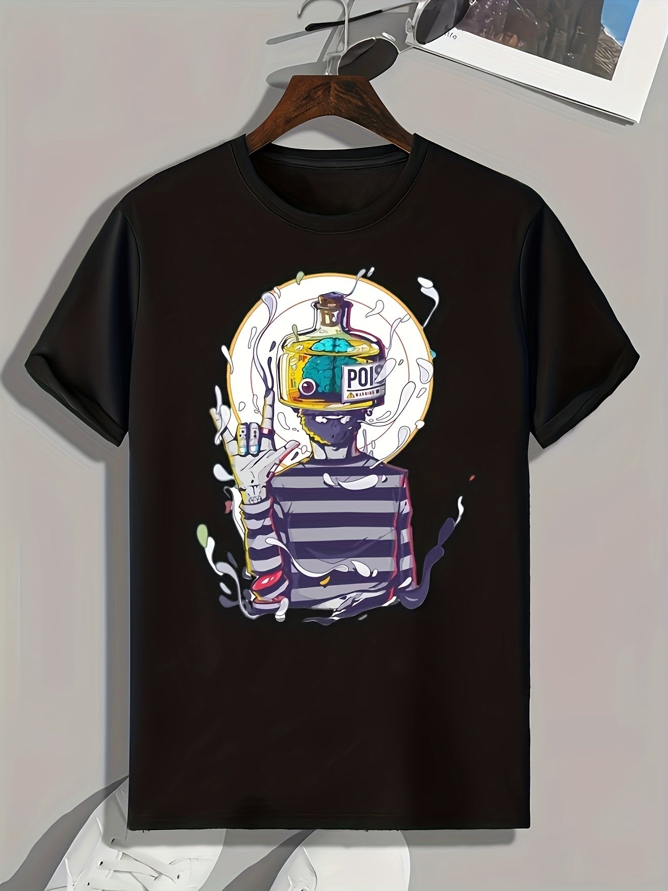 Men's Creative Cartoon Print Tee for Summer