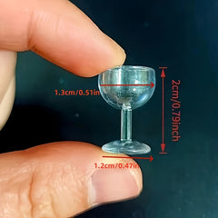 Set of 10 Plastic Wine Glasses for Dollhouse Kitchen Decoration