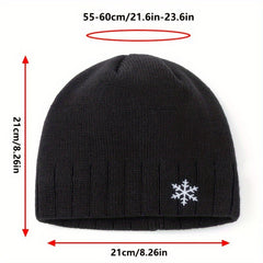 Snowflake Knit Cap Winter Ear Protection Hat Warm Beanie
