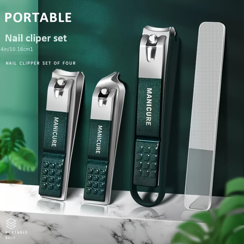 4pcs Nail Clipper Set Fingernail & Toenail Cutter Manicure Tool