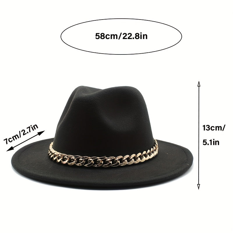 Men's British Style Woolen Jazz Hat Big Brim Felt Hat