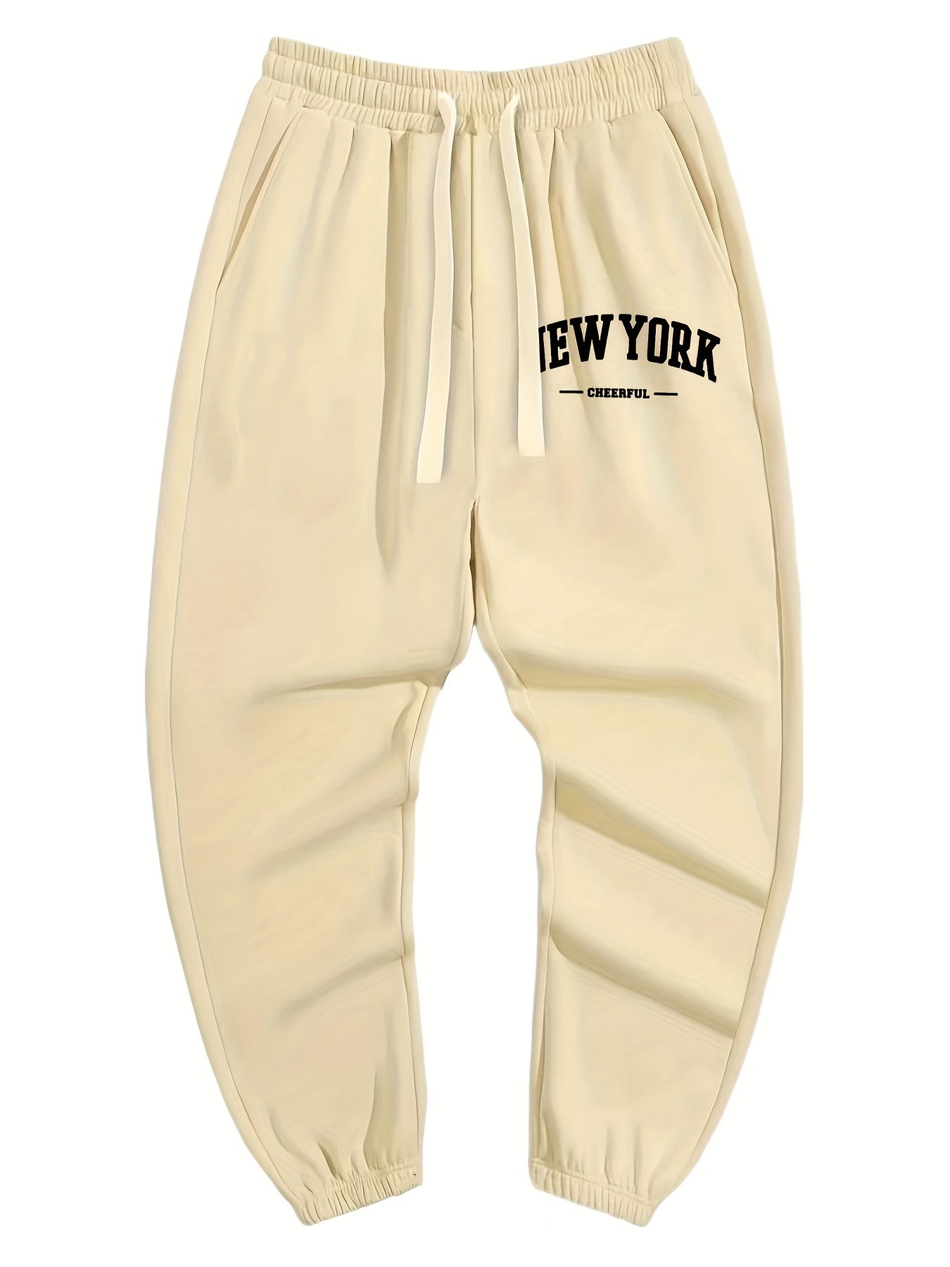 Men's Letter Print Joggers Loose Fit Drawstring Pants