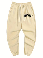 Men's Letter Print Joggers Loose Fit Drawstring Pants