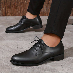 Men's Low Heel Derby Shoes Lace-up Front Dress Shoes