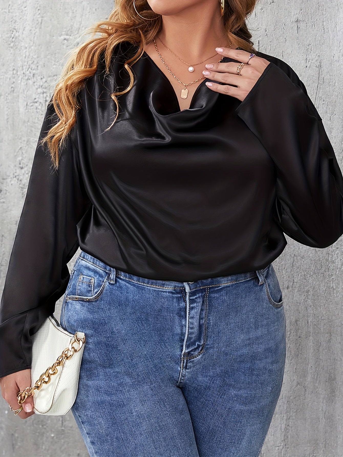 Blouse Women's Solid Long Sleeve V Neck Top