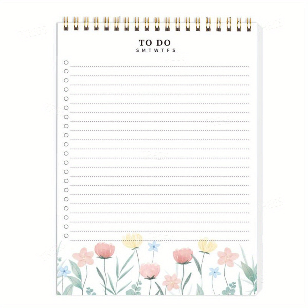 Watercolor Floral Daily Planner Notepad