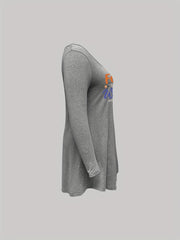 Witch Hat Print Nightdress Long Sleeve Tee Sleep Dress