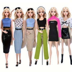 11.5" Doll Clothes Set, Tops Shirt Pants Summer Skirt Outfit Toy Gift