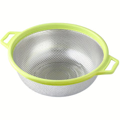 1pc Stainless Steel Kitchen Washing Basin Round Fruit Vegetable Filter Basin