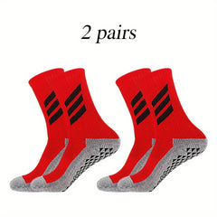 2 Pairs Non Slip Soccer Socks Outdoor Sports Socks Football Socks