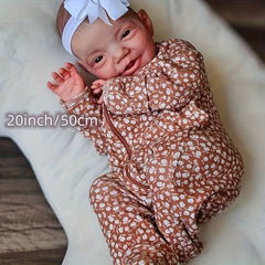 20 Inches Reborn Doll Soft Cloth Body Hand painted Hair Capillaries Visible