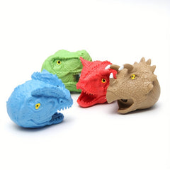 4 Pcs Dino Head Squeeze Ball TPR Rubber Toy Christmas Gift