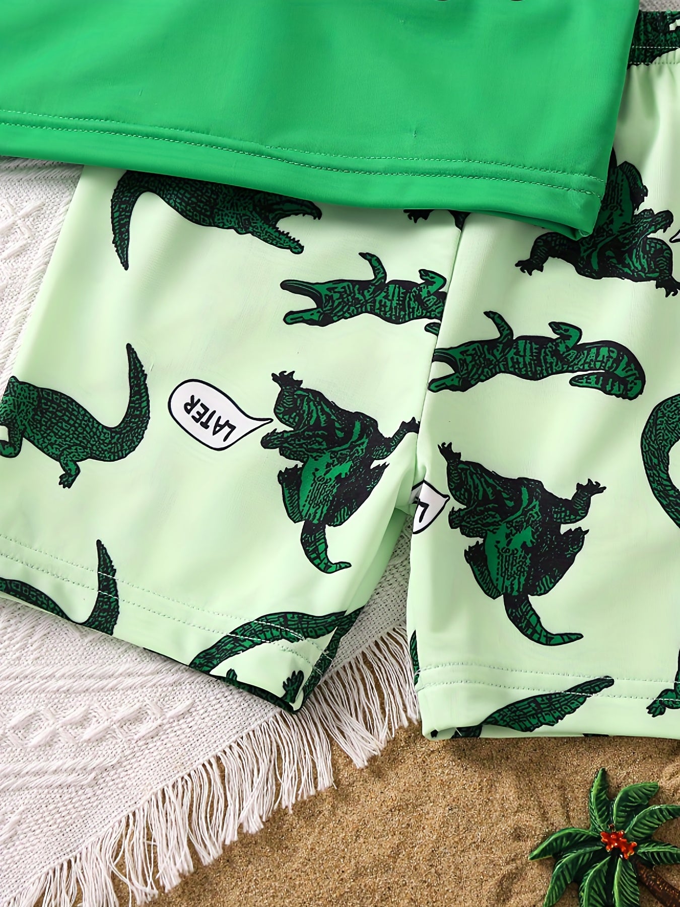 Boys Little Gator Cartoon Crocodile Swimming Suit