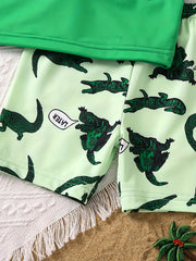 Boys Little Gator Cartoon Crocodile Swimming Suit