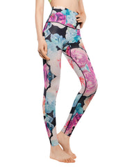 Floral Print High Waist Yoga Leggings Butt Lifting Slimming Sports Pants