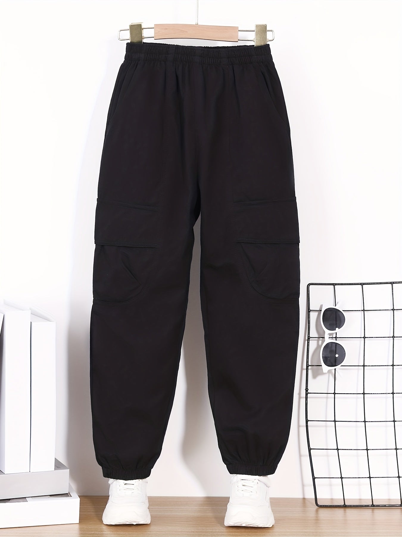 Boys Solid Cotton Active Pants Quick Drying Jogger Kids Clothing