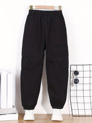 Boys Solid Cotton Active Pants Quick Drying Jogger Kids Clothing