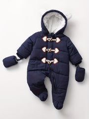 Winter Warmth Baby Jumpsuit with Horns - Unisex