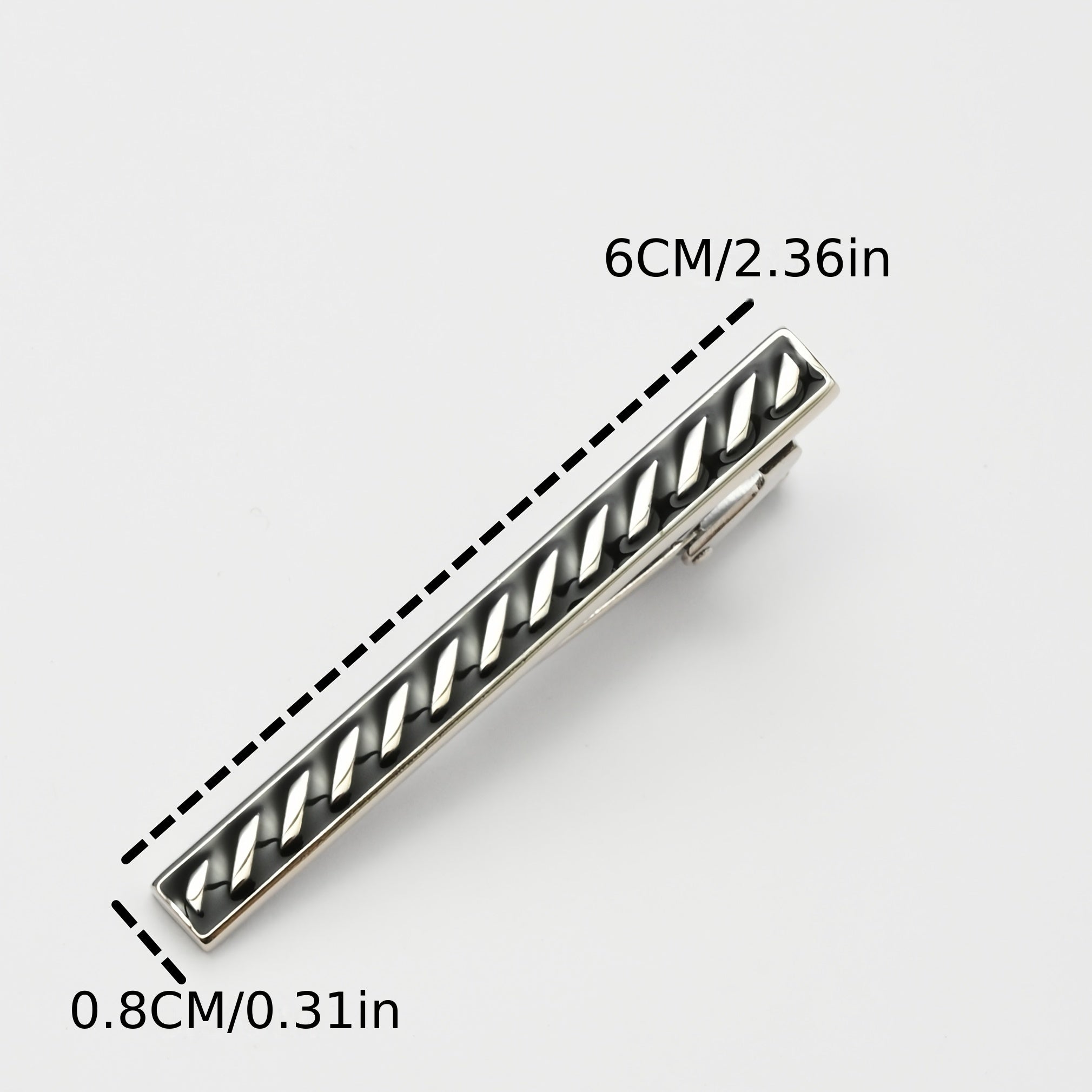 Copper Metal Striped Men's Tie Clip