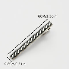 Copper Metal Striped Men's Tie Clip