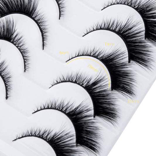 6 Pairs 3D Mink False Eyelashes Fox Eye Cat Eye Look