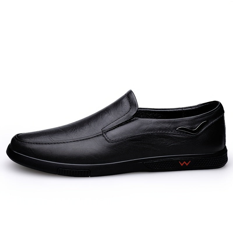 CLOHOO Personalized Leather Dress Shoes Custom Slip On Flat Shoes