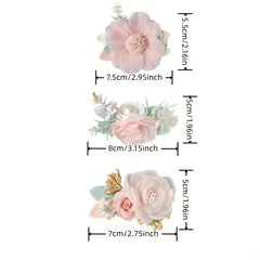3pcs Girls Pearl Flower Hair Clips Kids Hair Accessories