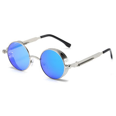Men's Retro Steampunk Round Metal Glasses