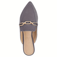 Women's Pointed Toe Mules & Comfy Metallic Slip On Slides