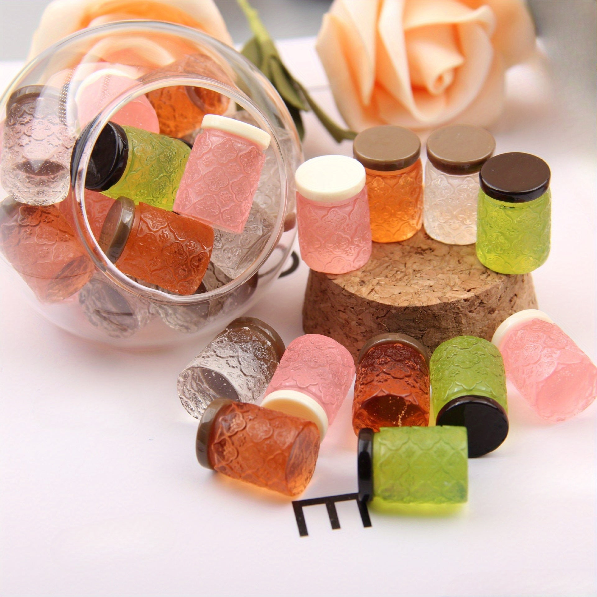 10pcs Mini Glass Sealed Jar Resin Storage Bucket DIY Ornament Props