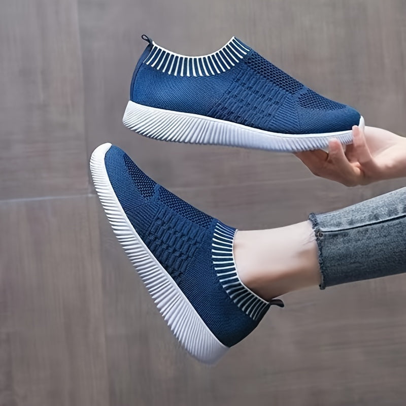 Women's Knit Slip on Athletic Walking Shoes Comfortable & Breathable