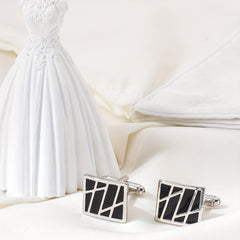 Men's Geometric French Shirt with Cufflinks