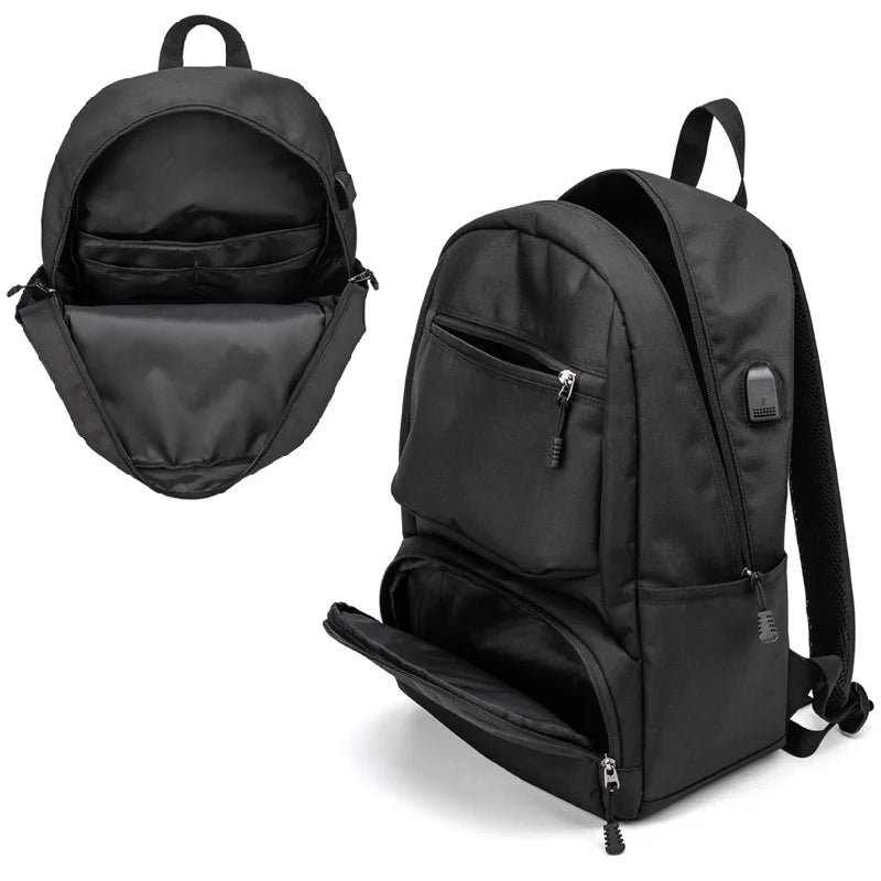 Men Backpack Oxford Large Capacity Business Bagpack USB Charging