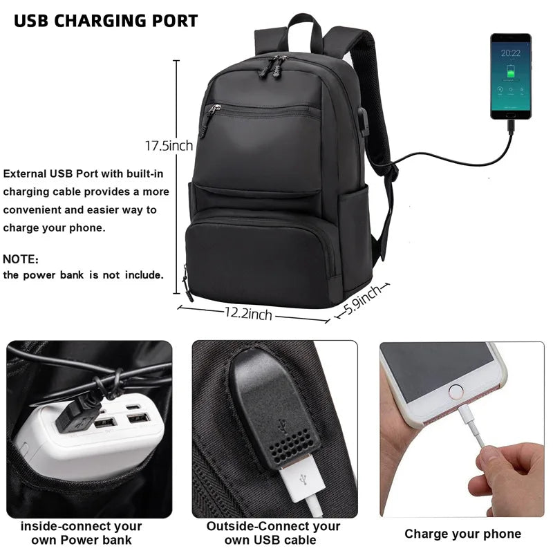 Men Backpack Oxford Large Capacity Male Business Bagpack Unisex School Bag