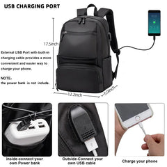 Men Backpack Oxford Large Capacity Business Bagpack USB Charging