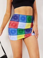 Patchwork Split Skirt Sexy Slim Mini Skirt For Summer