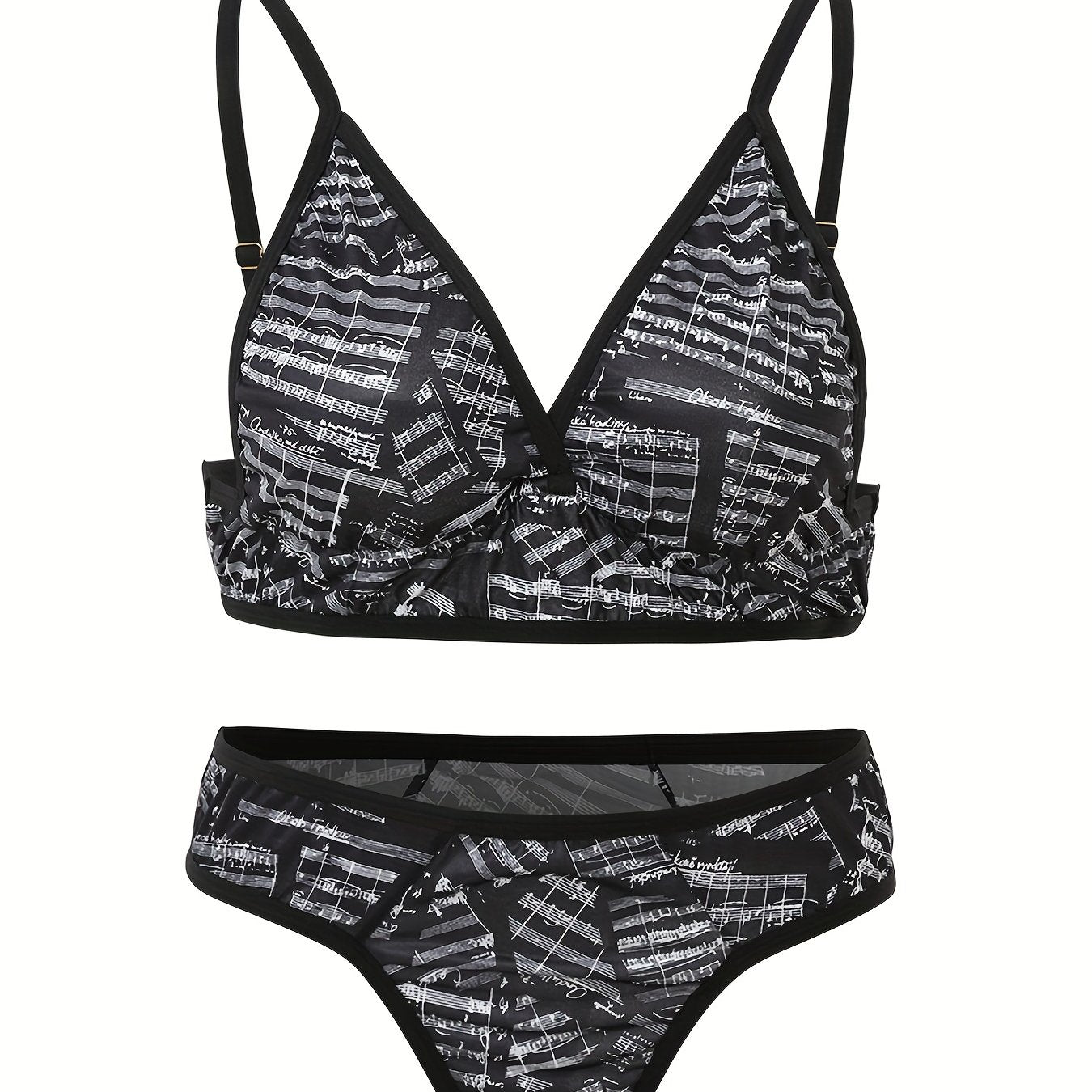 Plus Geo Print Bralette & Panty Set
