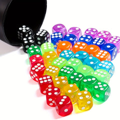50pcs Multicolor Dice Set for Board Games 14mm, Math Learning Classroom