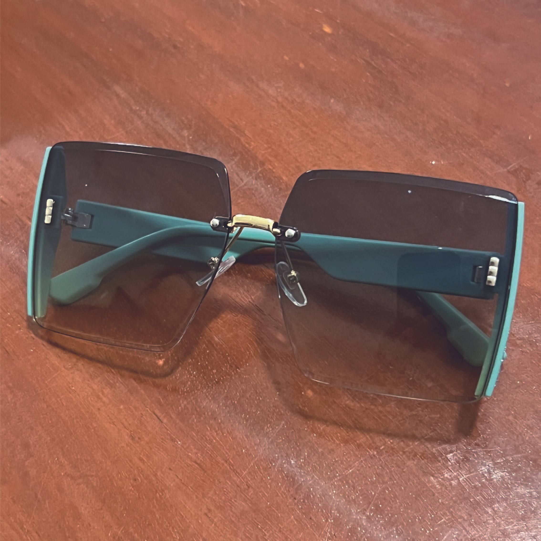 Oversized Square Sunglasses Casual Gradient Glasses UV400
